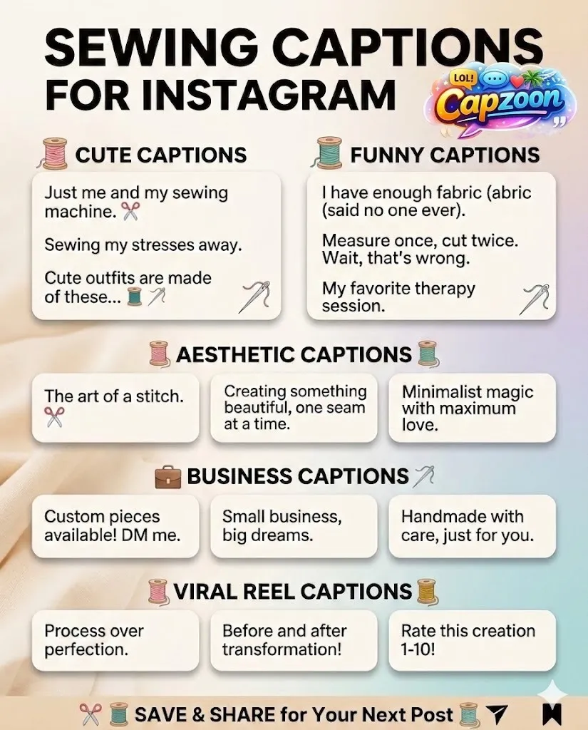 Sewing Captions for Instagram