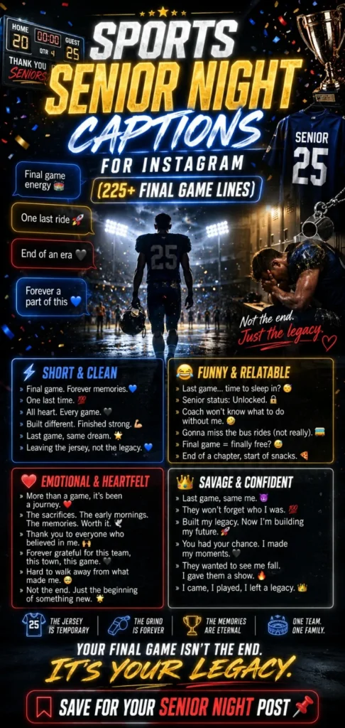 Sports Senior Night Captions for Instagram