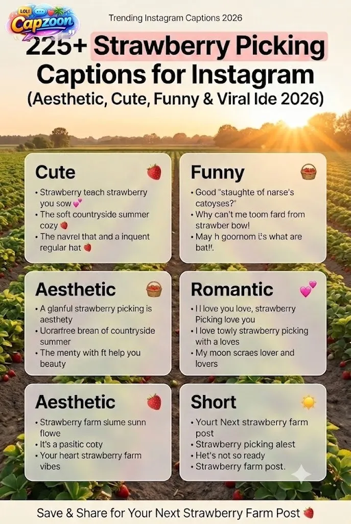 Strawberry Picking Captions for Instagram