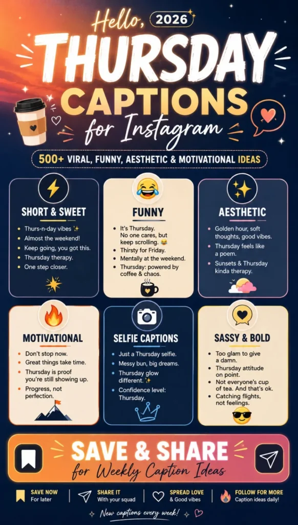 Thursday Captions for Instagram