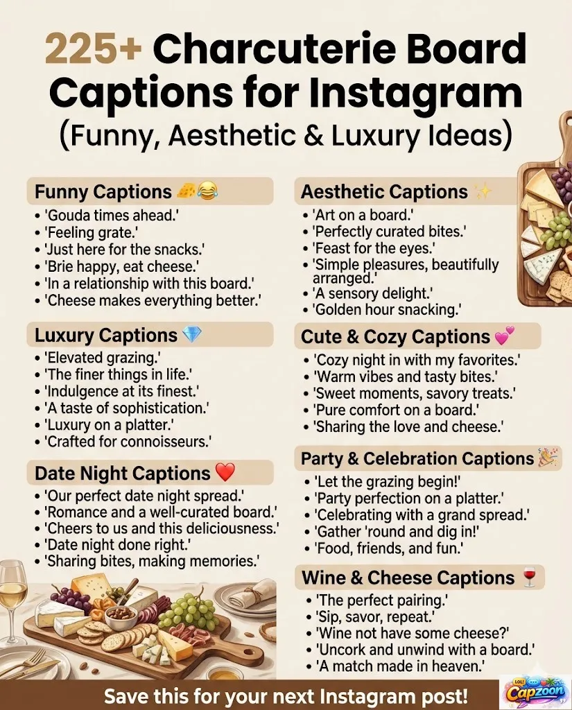 Charcuterie Board Captions for Instagram