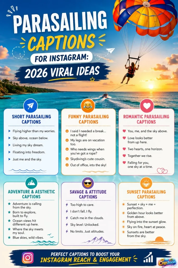 Parasailing Captions for Instagram